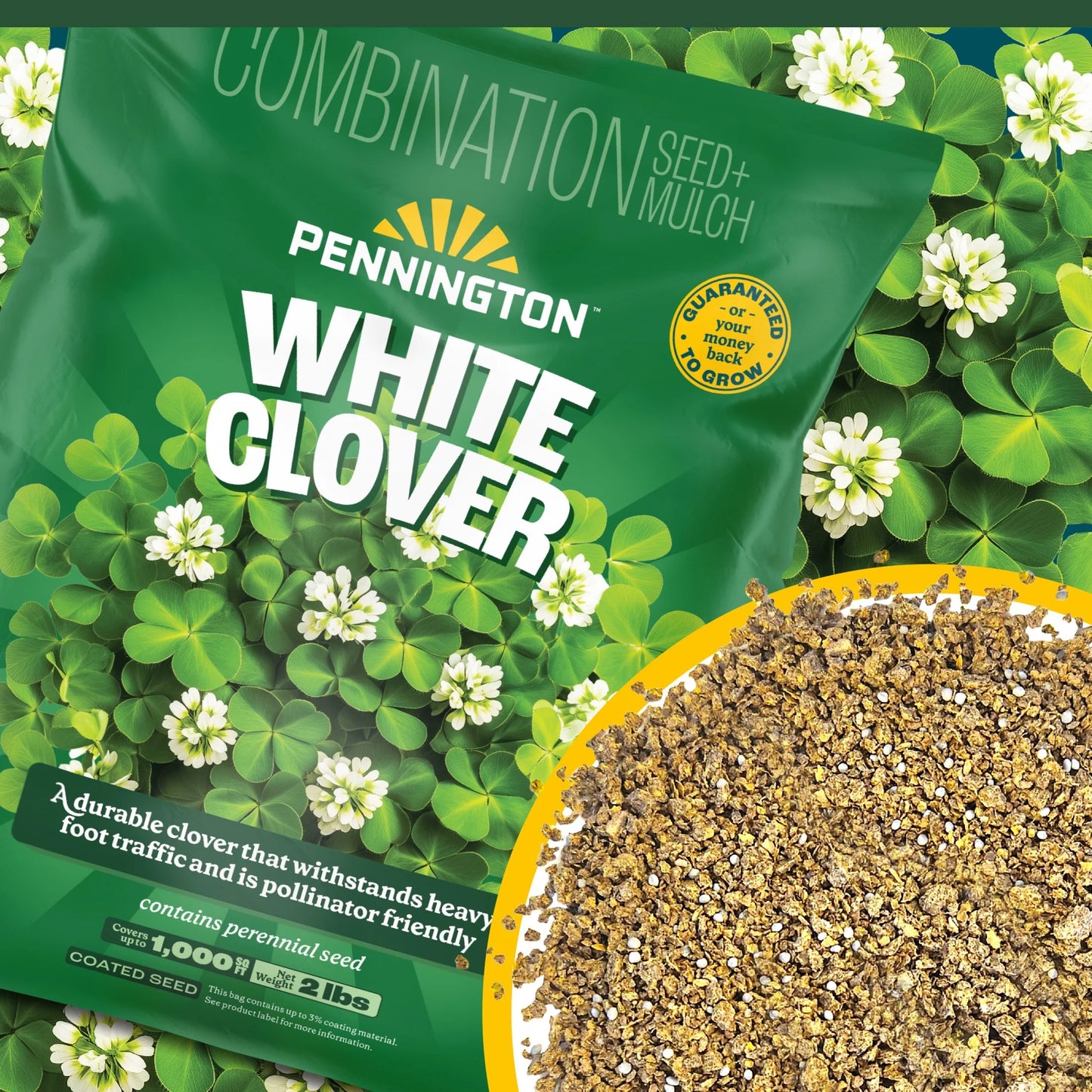 (2 Pack)  White Clover Seed, 2Lb
